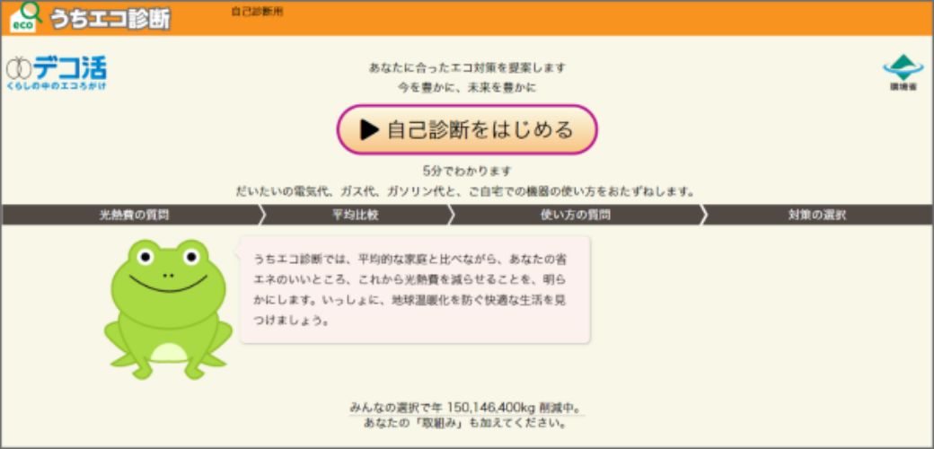 画像：うちエコ診断WEBサービス自己診断画面